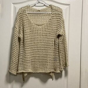 POL Women's Open-Knit Cream Sweater